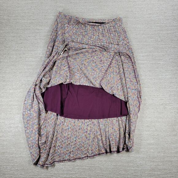Vanessa Virginia Knit Skirt Large Asymmetrical Maxi Multicolor Textured Lined - Picture 16 of 16